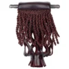 Burgundy Fringe Leather Pocket Set (Set Of 6)